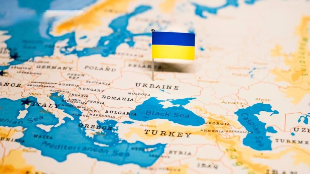 Карта Європи на якій видно і Європу і Україну