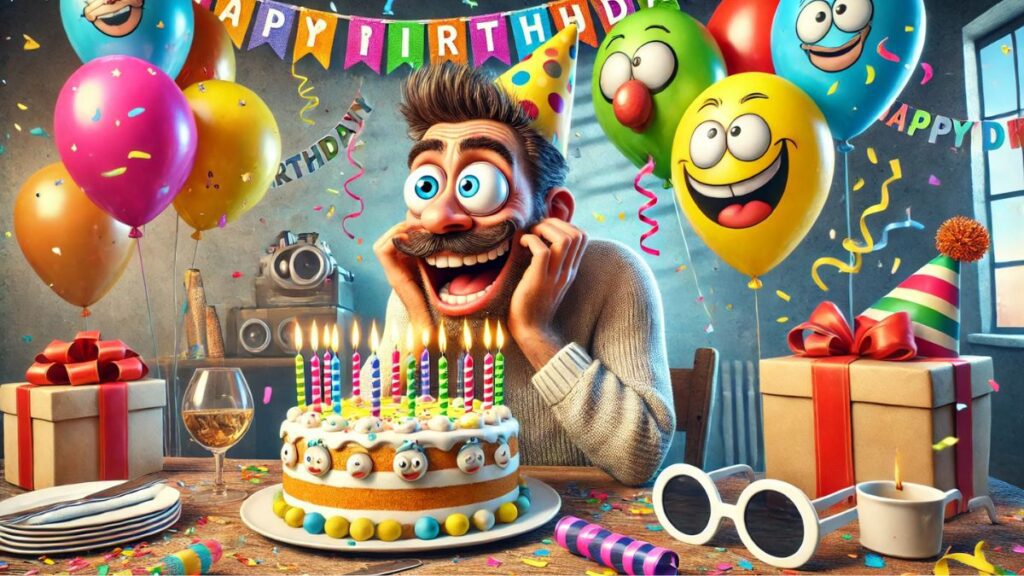 Жартівлива картинка для привітання чоловіка з днем народження