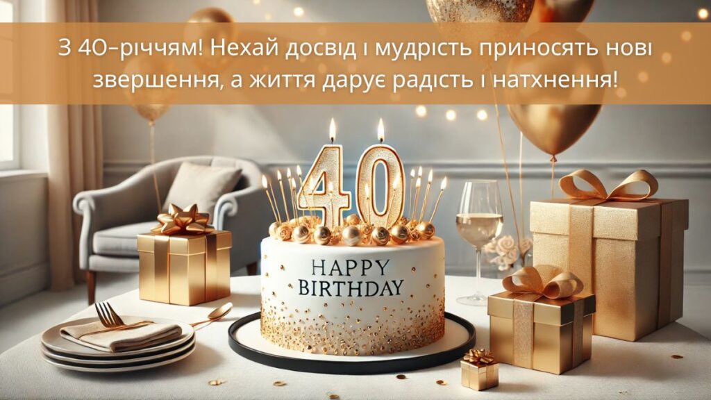 З 40-річчям! Нехай досвід і мудрість приносять нові звершення, а життя дарує радість і натхнення!