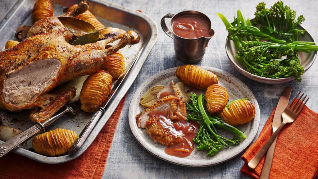 Варіант сервірування печеної качки