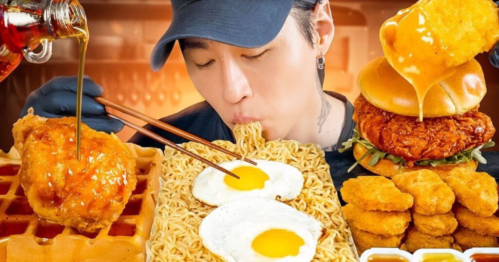 Як виглядає людина яка їсть їжу на відео