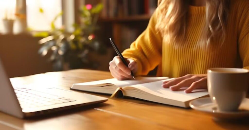 Дитина пише сенкан в зошиті