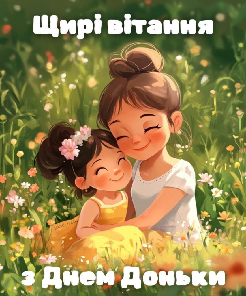 Картинка для листівки до дня донечки
