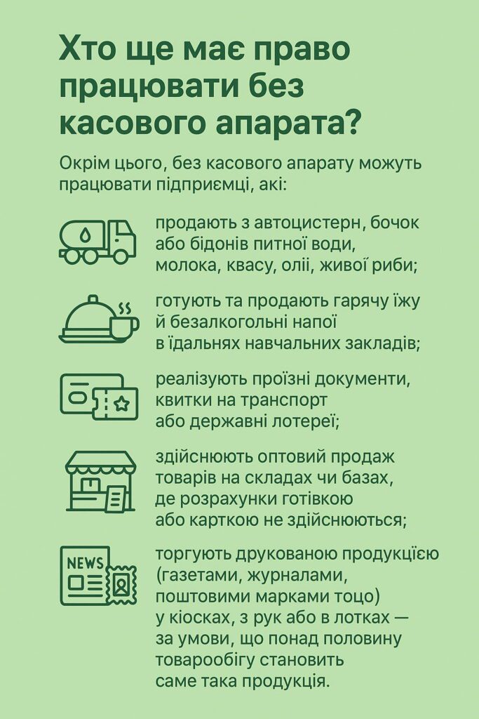 Інфографіка: хто має право працювати без касового апарата в Україні