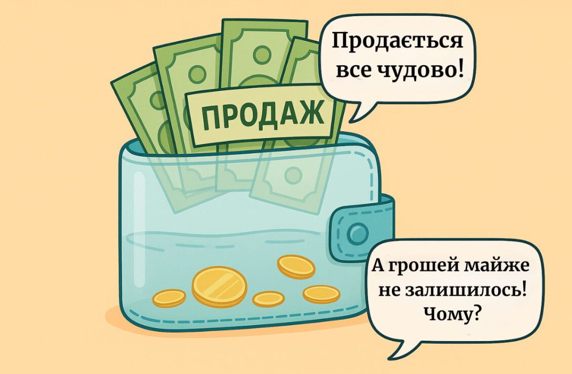 Візуалізація парадоксу бізнесу: повний гаманець з продажами, але питання про відсутність прибутку