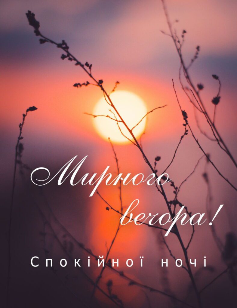 Побажання мирного вечора і спокійної ночі