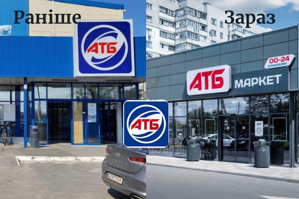 Колаж порівняння двох магазинів АТБ