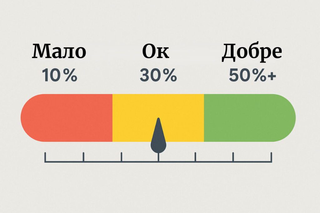 Картинка із візуальною оцінкою якості маржі від червоного до зеленого