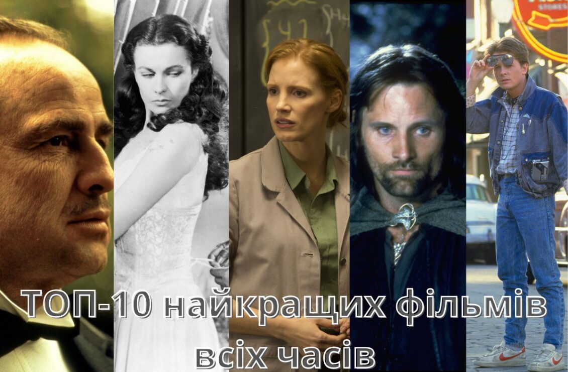 Колаж постерів з найкращих фільмів всіх часів