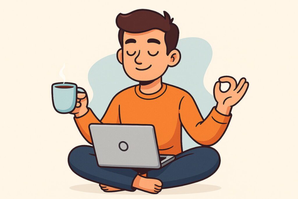 ФОП здав всі звіти і заплатив всі податки і спокійно п'є каву - ілюстрація