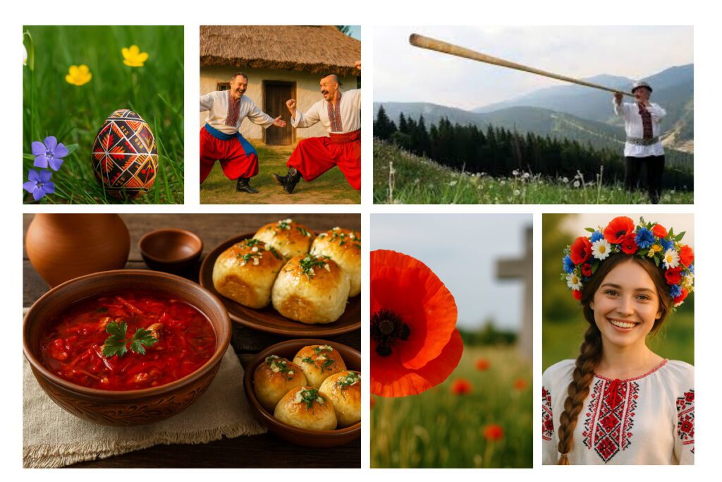 Композиція з різними символами України