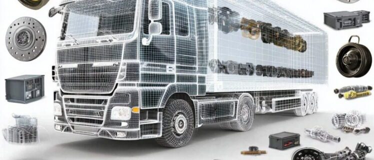 Вигляд різних запчастин для вантажівки
