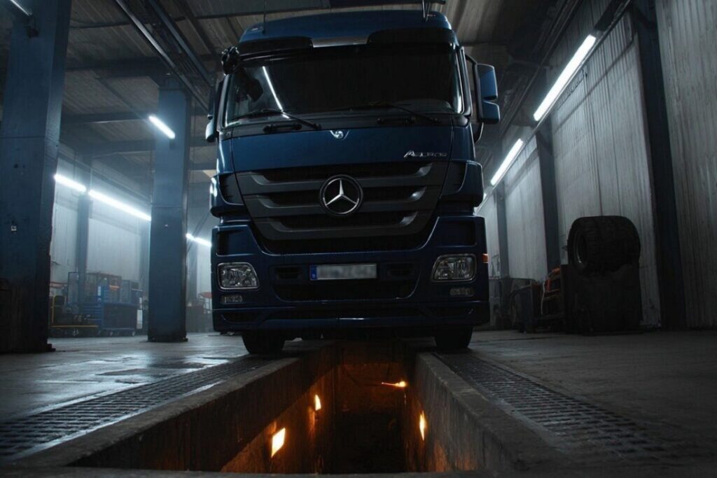 Вантажівка на "ямі" на ремонті