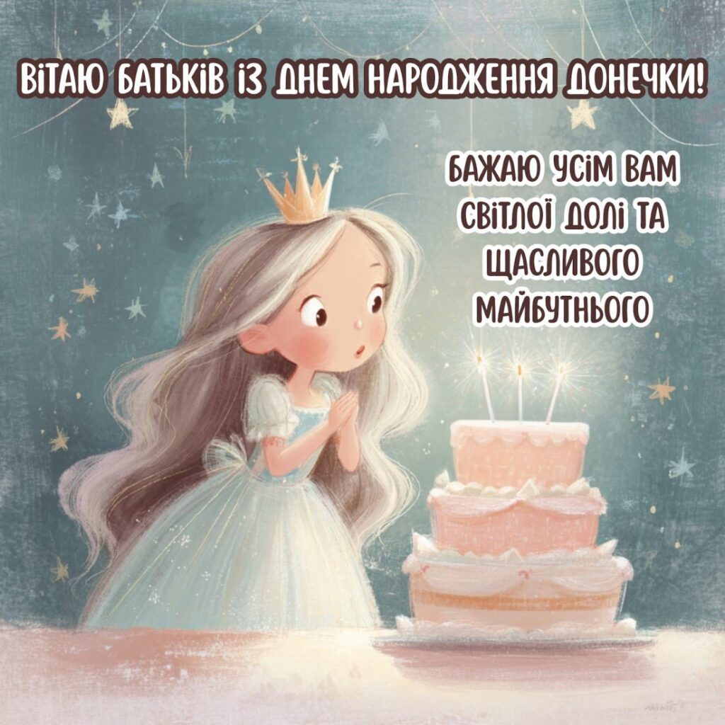 Картинка дівчинки принцеси з побажаннями