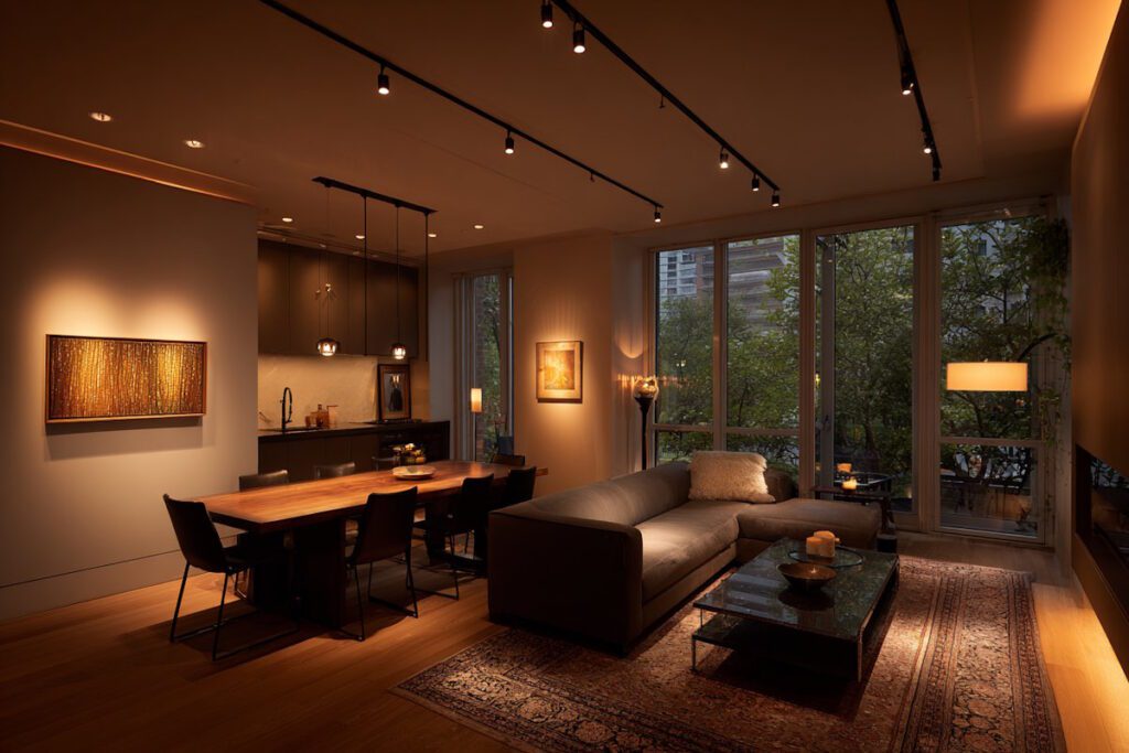 Приклад поєднання трекових світильників з іншими джерелами світла