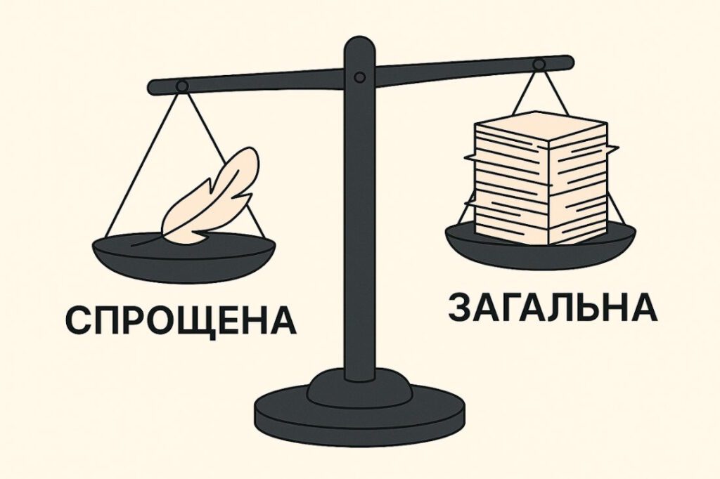 Ваги, що порівнюють спрощену систему оподаткування та загальну систему