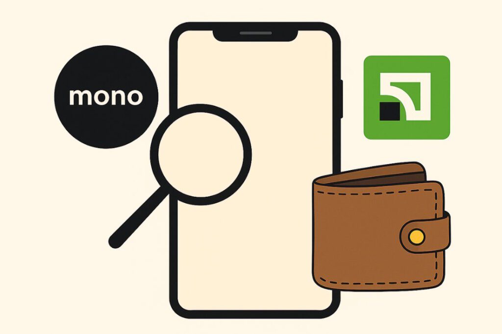 Мобільний телефон з іконками банківських додатків – monobank, ПриватБанк