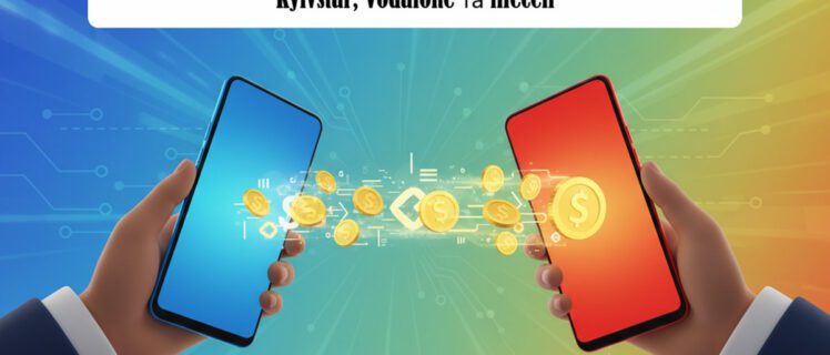 Два телефони обмінюються грошима між операторами