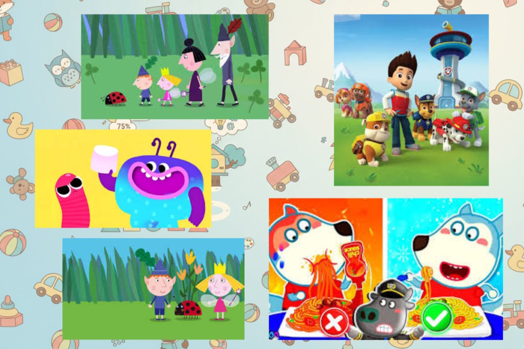 Колаж з кадрів з дитячих мультфільмів