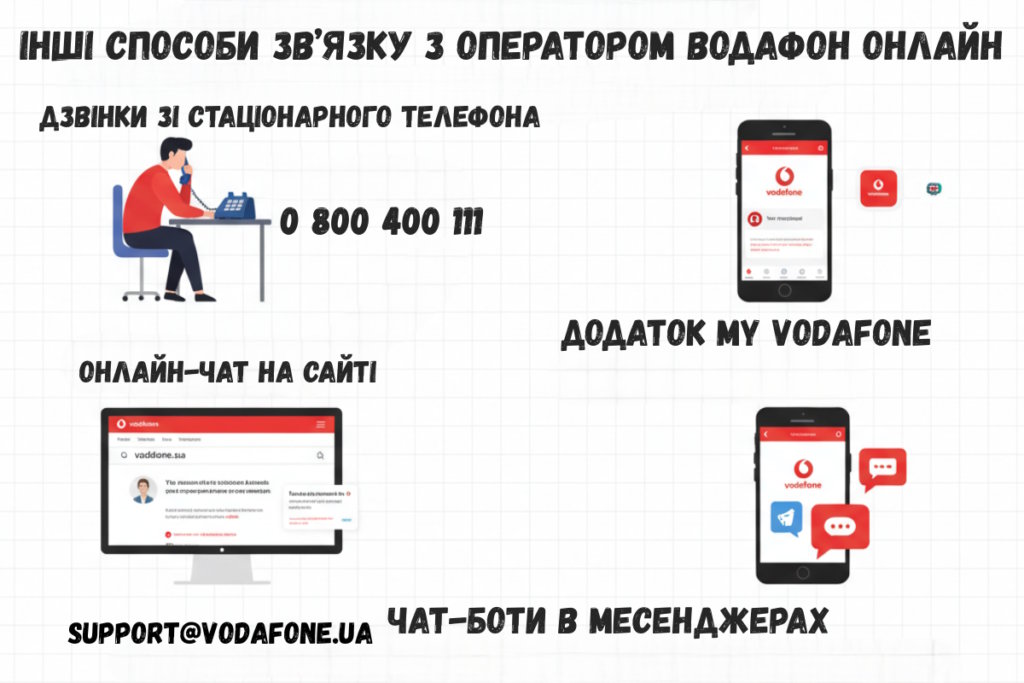 Інші способи зв’язку з Vodafone онлайн