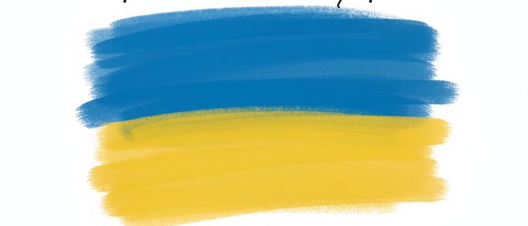 Прапор України на білому фоні з побажанням мирного неба