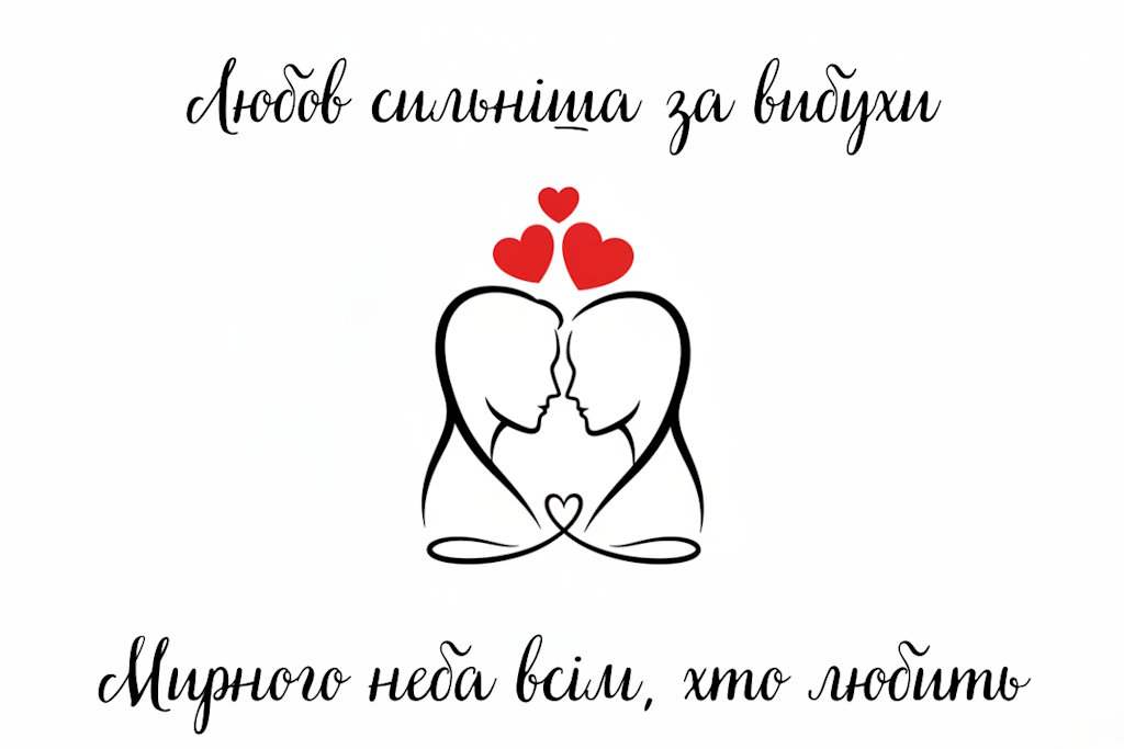 Листівка побажання мирного неба закоханим