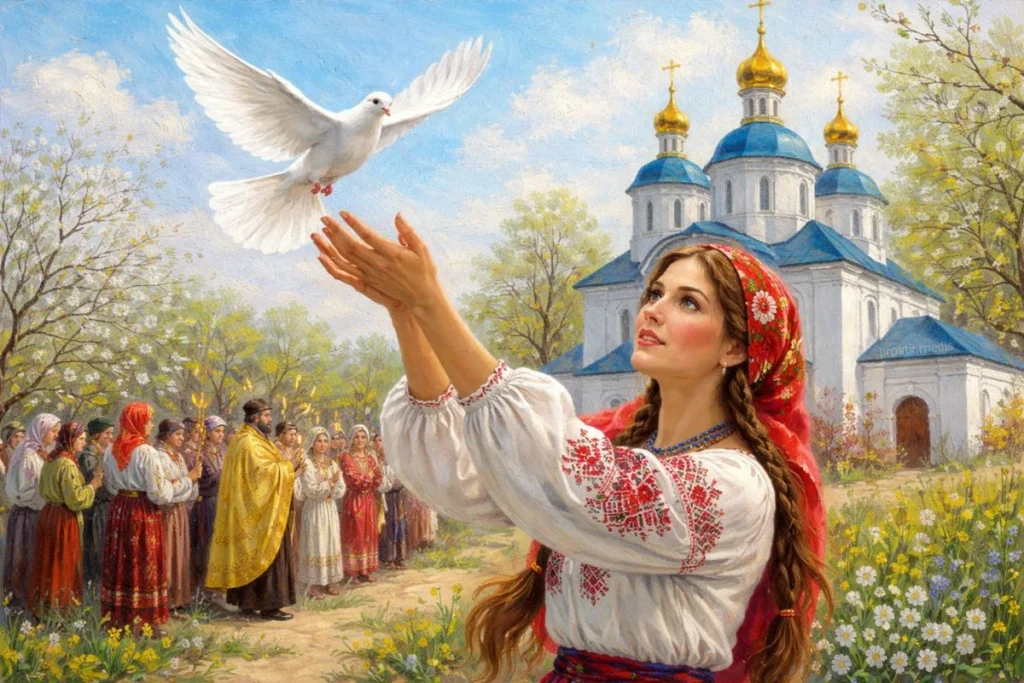 Дівчина на Благовіщення випускає пташку