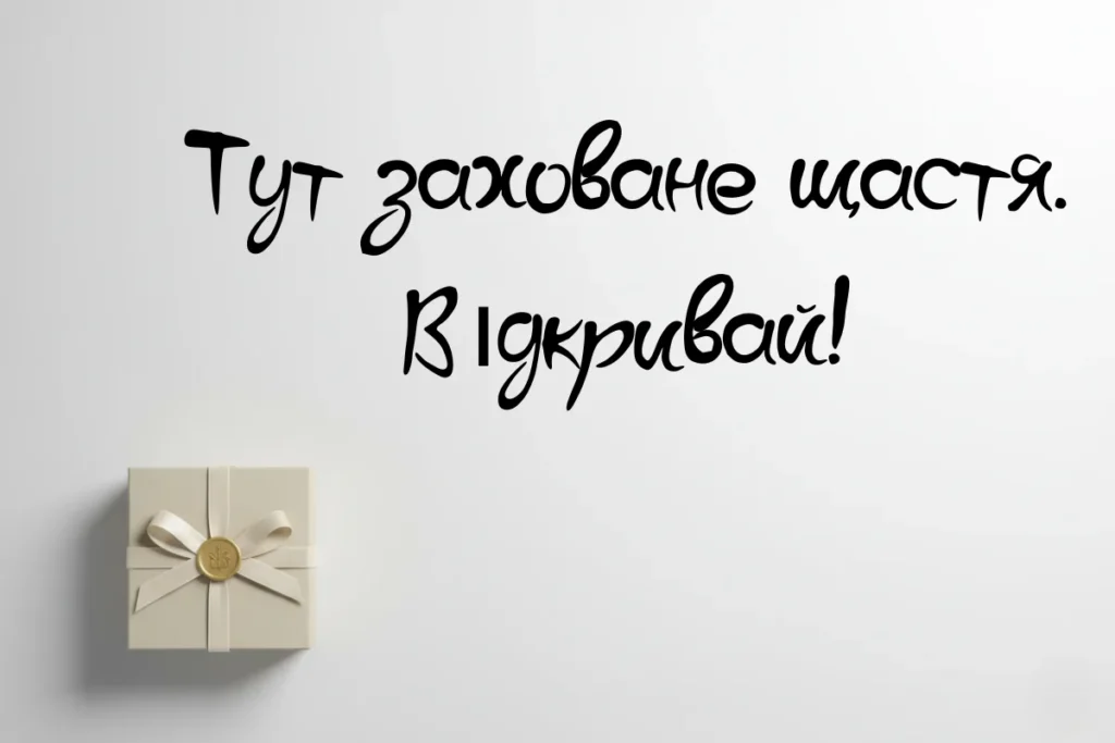 Мінімалістичний подарунок у білому на чистому світлому фоні