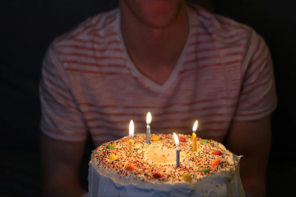 Іменинний торт зі свічками