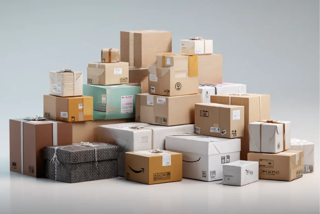 Посилки різних розмірів, складені разом