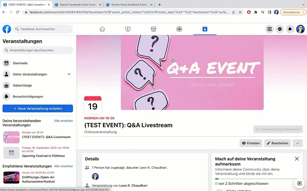 Facebook events для презентацій