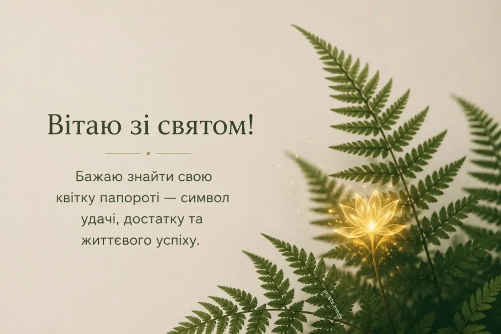 Квітка папороті і привітання з Івана Купала