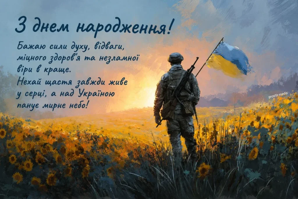 Незламний захисник України в чистому полі несе прапор