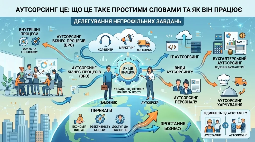 Всі головні аспекти аутсорсингу: поняття, переваги та недоліки, види