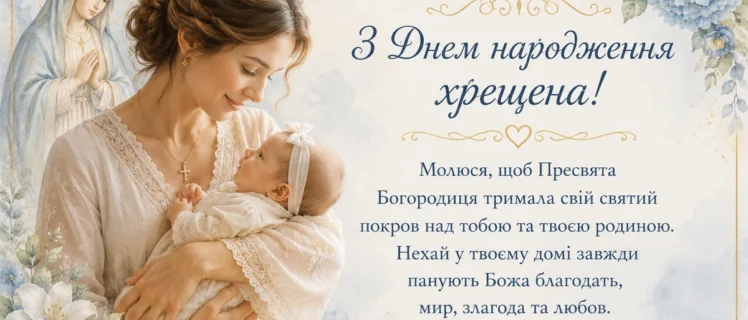 Хрещена мама тримає немовля на руках