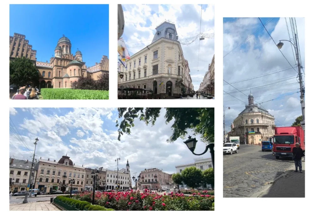 Фото міських вулиць і архітектури Чернівців із історичними будівлями