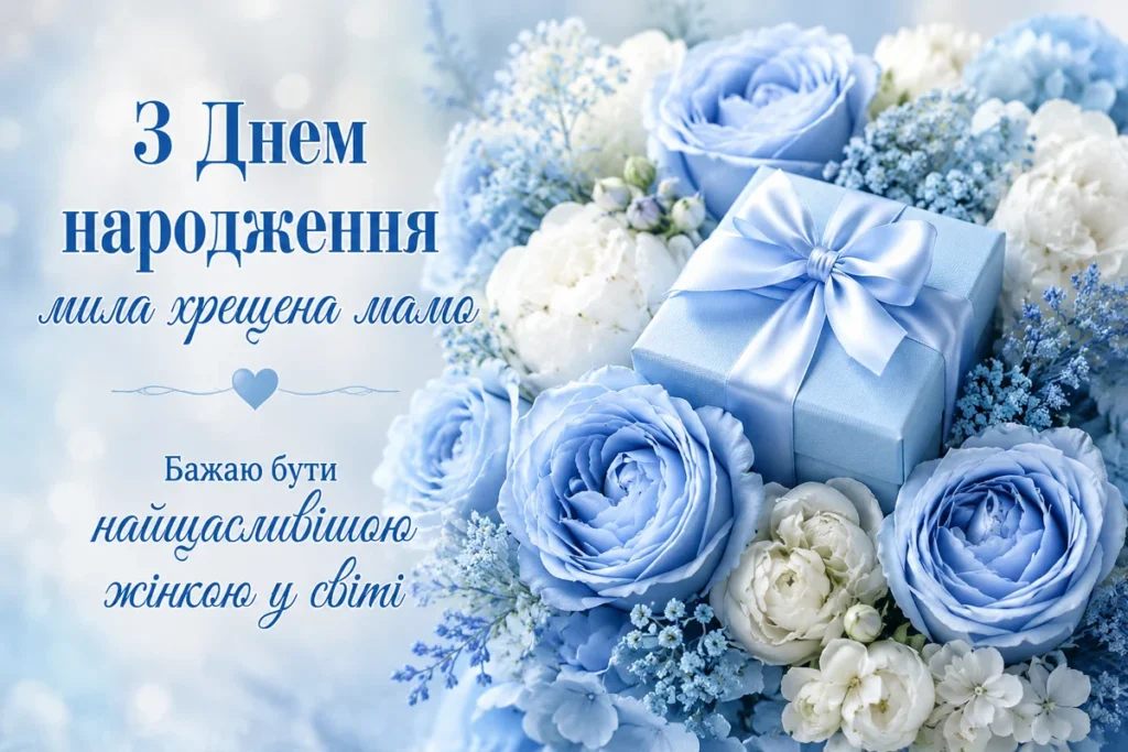 Ніжні блакитні квіти для хрещеної