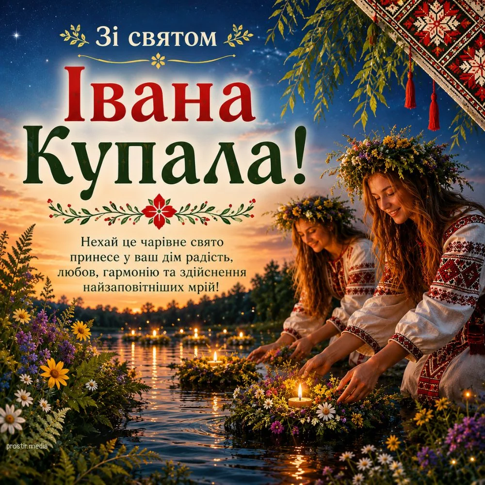 Дівчата пускають вінки у воду