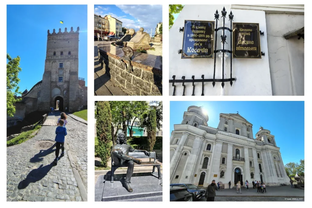 Луцький замок, пам’ятники та собор у центрі міста