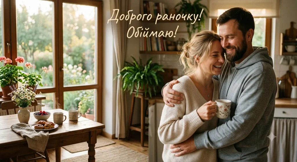Чоловік обіймає жінку