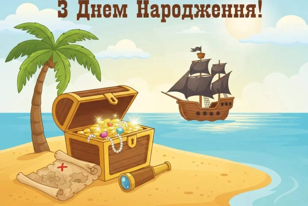 Піратська листівка з днем народження