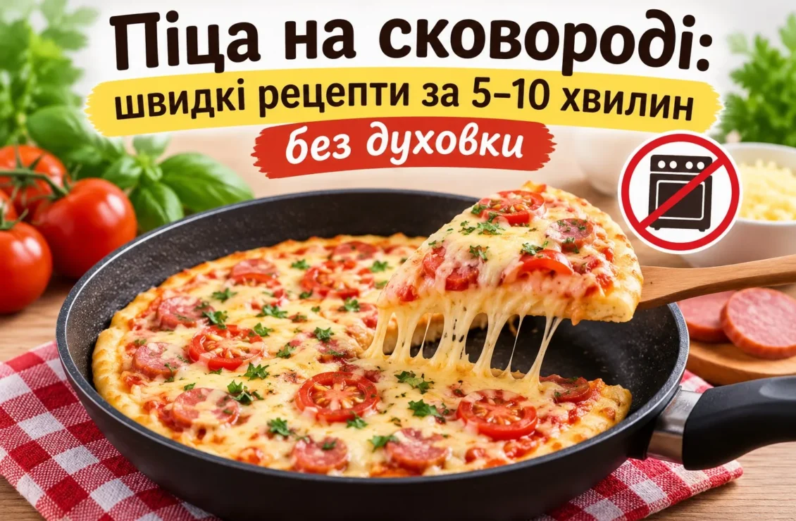 Піца на сковородні з того, що є в холодильнику – це швидко, просто і смачно