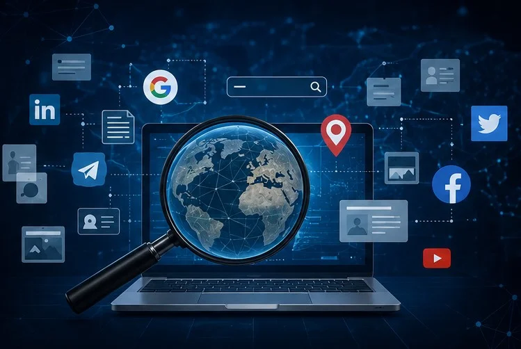 Пошук інформації в інтернеті через ноутбук і лупу