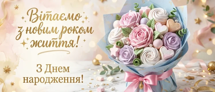 Зефірний букет для іменинниці-колеги