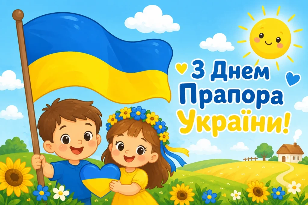 Дитяча листівка з Днем Прапора