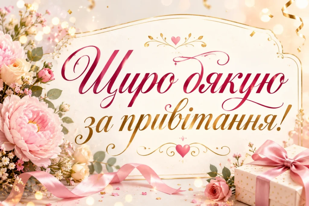 святкова листівка з подякою за привітання