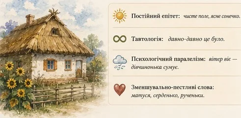 Приклади фольклорних художніх засобів літератури