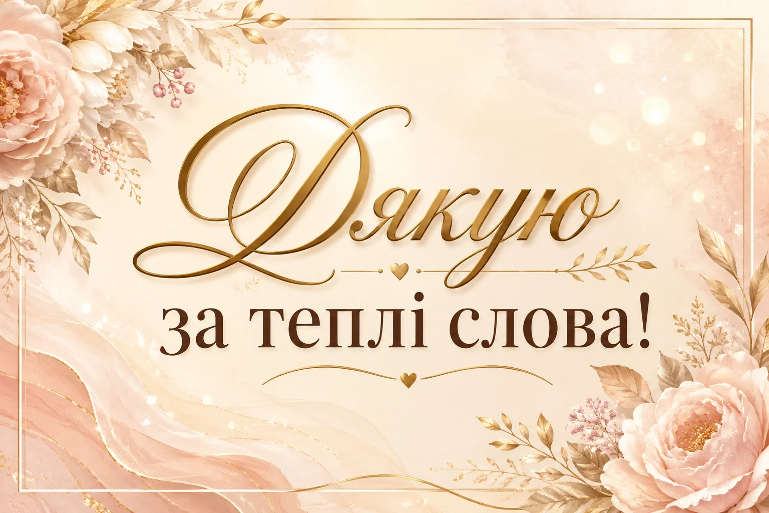Листівка з підписом “дякую за теплі слова”