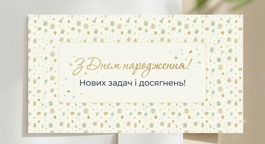 Листівка з Днем народження для колеги