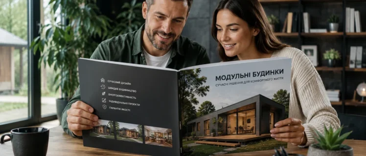 Чоловік з жінкою обирають для себе модульний будинок 